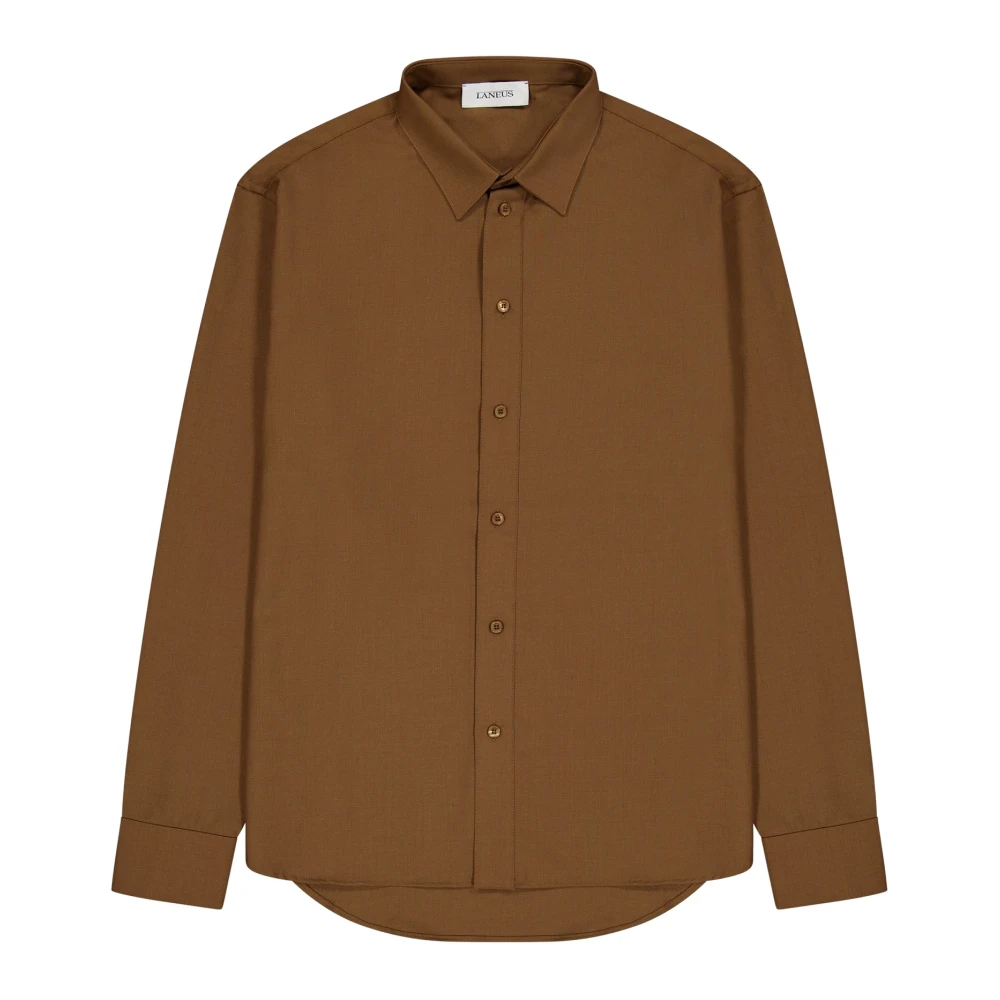 Laneus Klassieke Flanellen Overhemd Brown Heren