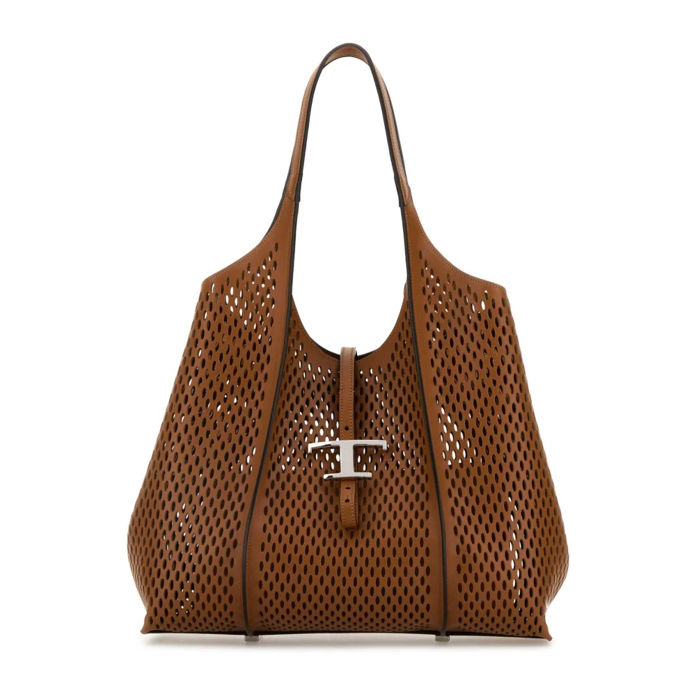 TOD'S Karamel leren T Tijdloze boodschappentas Brown Dames
