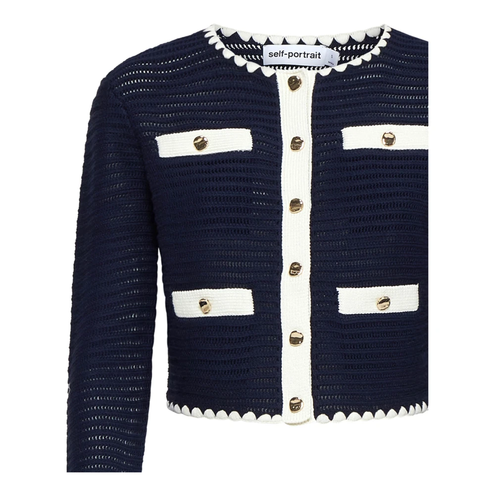 Self Portrait Blauwe Trui met Uniek Design Blue Dames