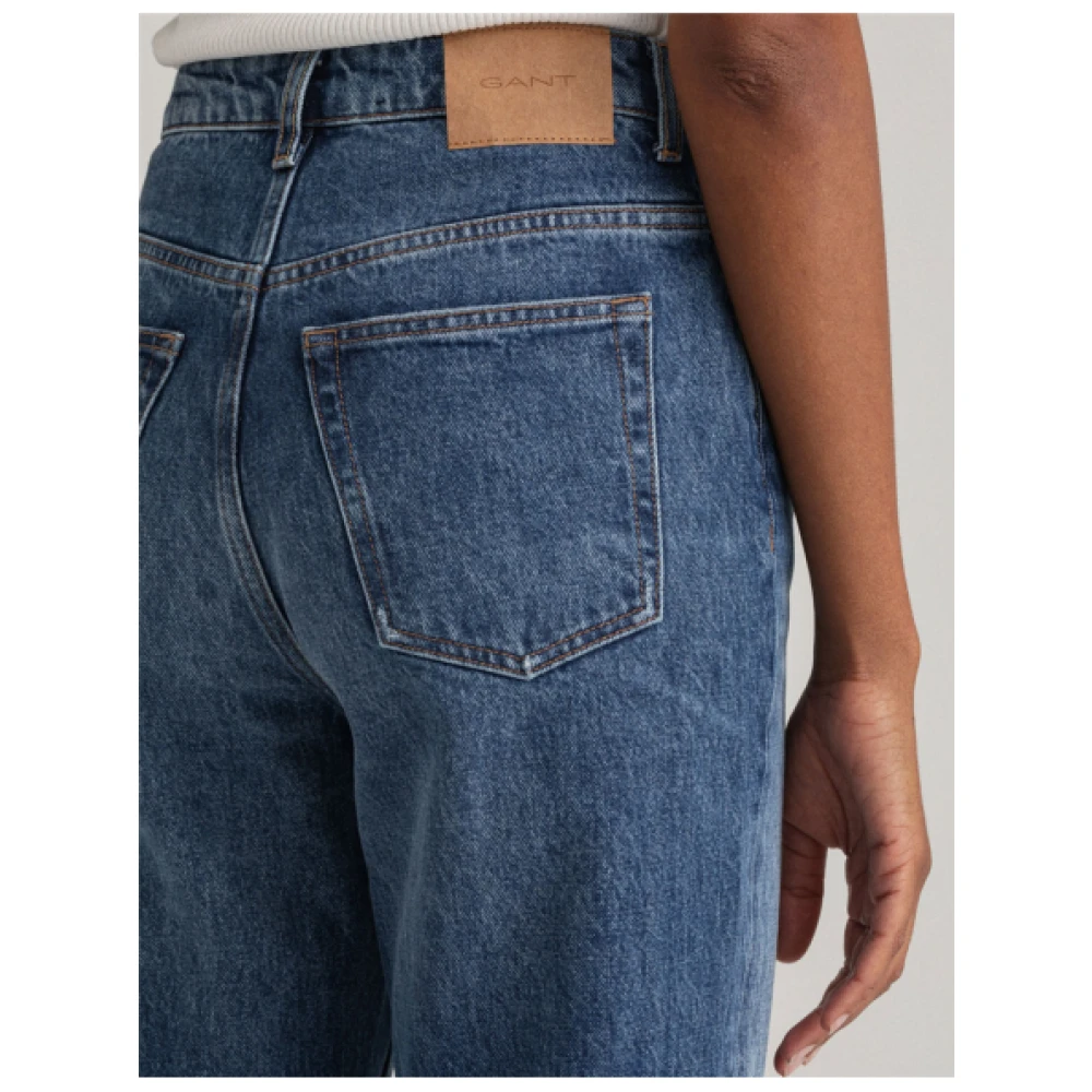 Gant Vintage Rechte Pijp Biologisch Katoenen Jeans Blue Dames
