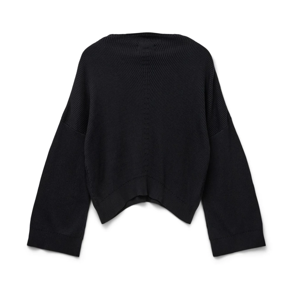 Blanche Zwarte Katoenen Crop Jumper Black Dames