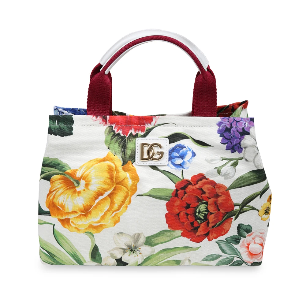 Dolce & Gabbana Vit Blommig Trapeze Casual Väska Multicolor, Flicka