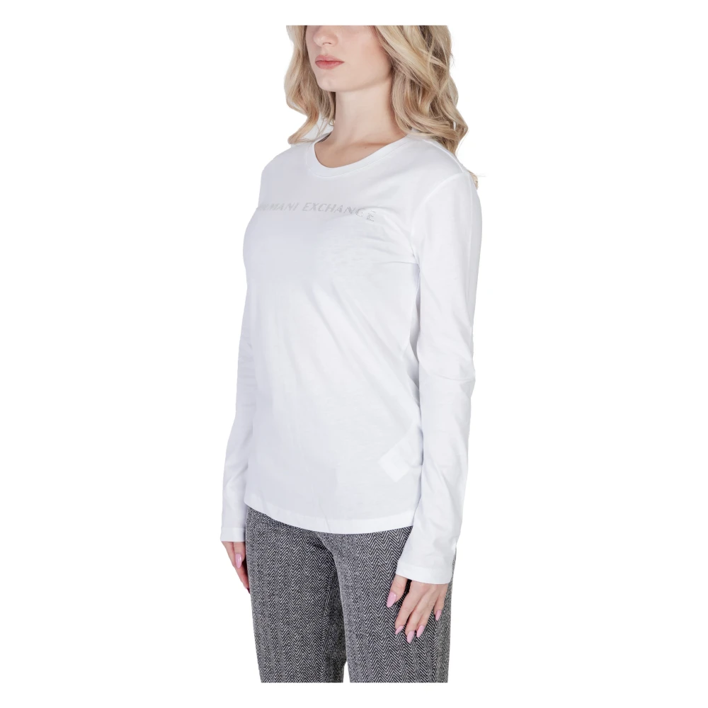 Armani Exchange Longsleeve Top White Dames
