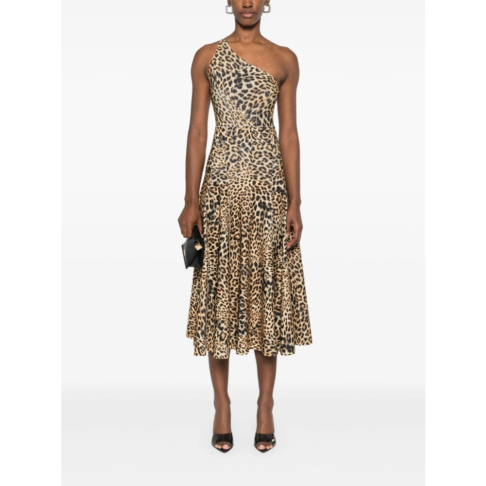 Norma Kamali Grace Rok Karamelbruin Luipaardprint Brown Dames