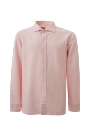 Roze Lange Mouwen Regular Fit Overhemd