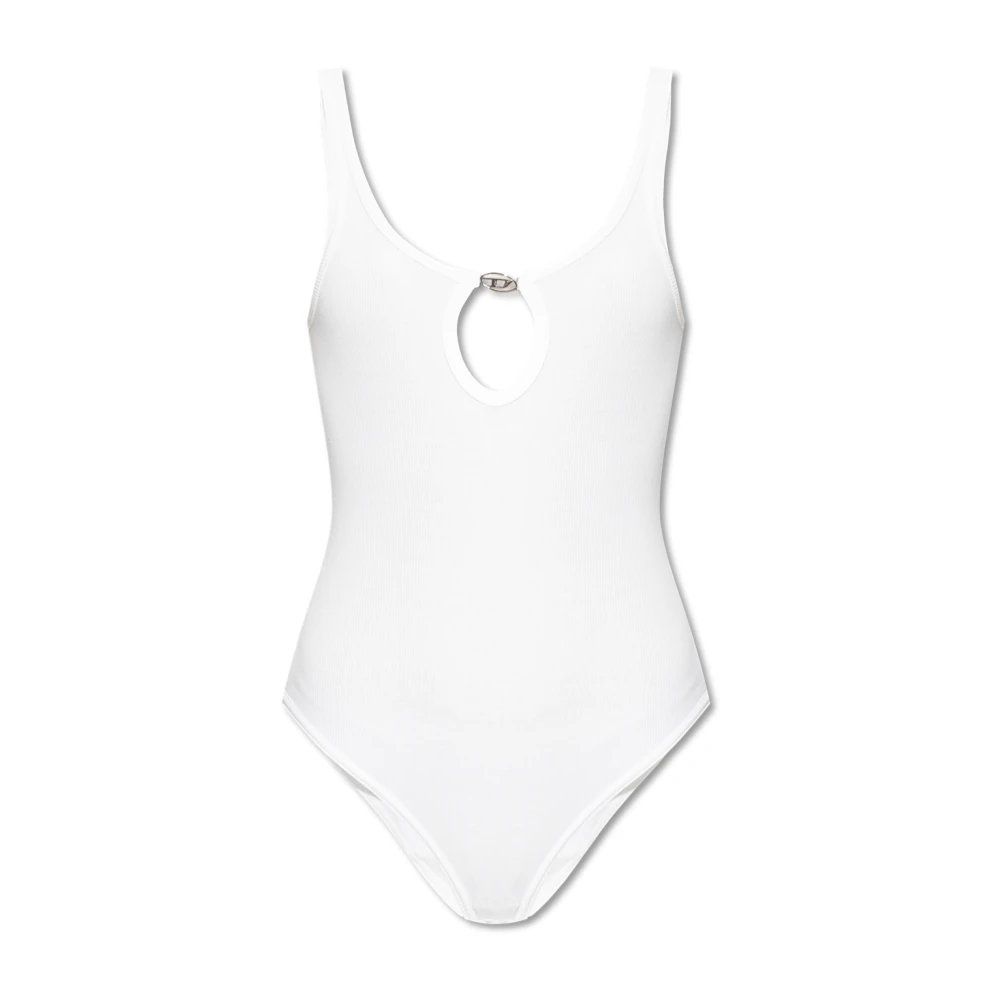 Diesel Vrouw Wit Tops Dames, M, Katoen, Body Ufby-D-Oval-Cotton-Rib