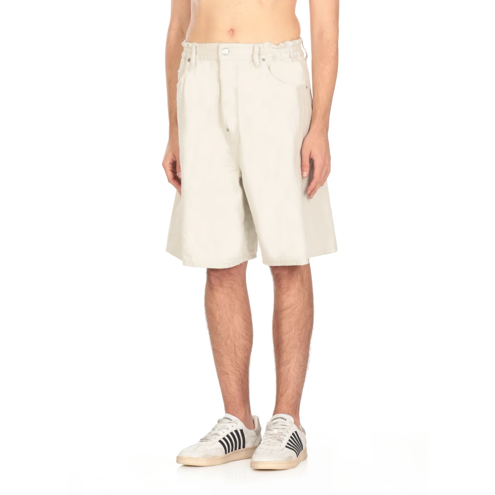 Dsquared2 Witte Denim Bermuda Shorts voor Mannen White Heren
