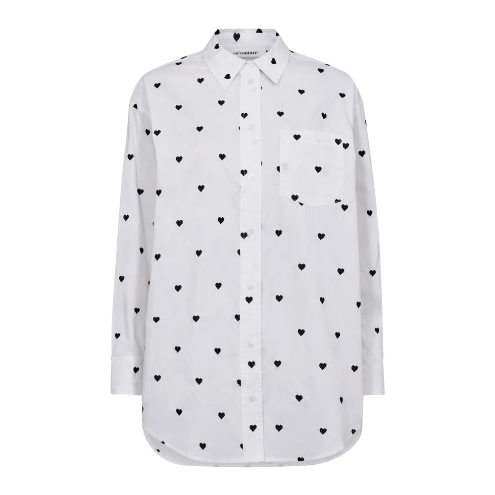 Co'Couture Heartcc Oversized Shirt Blouse Wit White Dames
