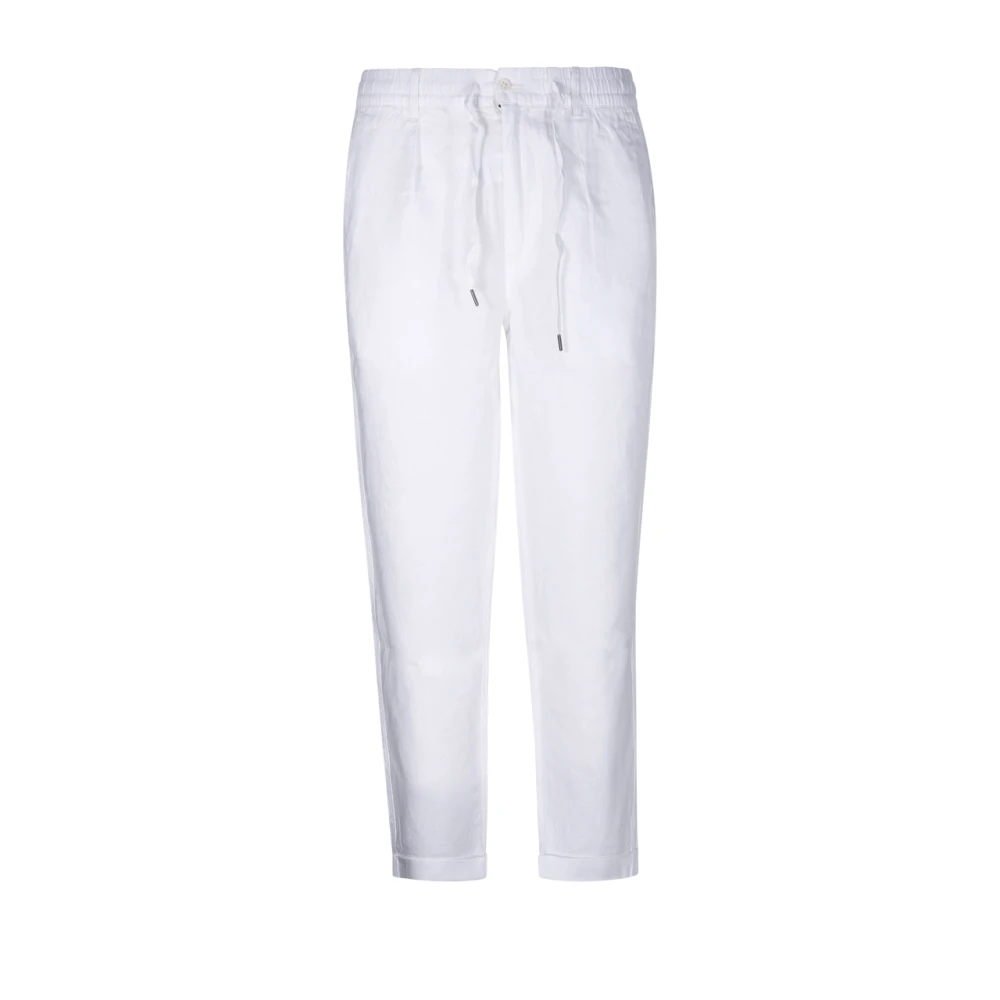 Ralph Lauren Men's White Slim-Fit Trousers, S, Lateef Slim Tapered Fit Linen Pant
