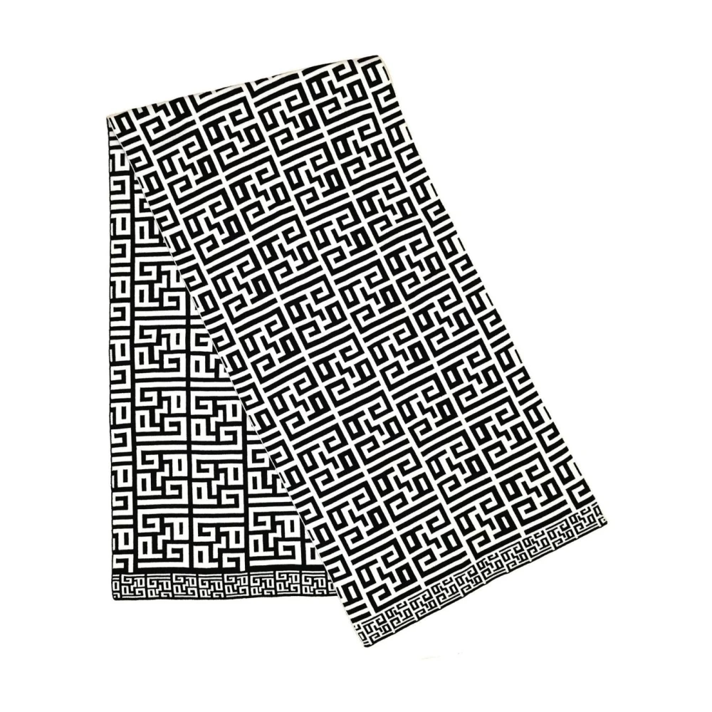 Gaëlle Paris Women's Black Monogram Jacquard Unisex White Fantasy - Scarves - One Size - Accessories