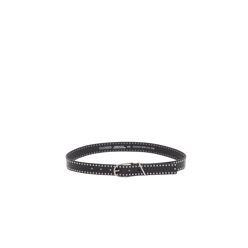 Closed Studded Leren Riem Black Dames