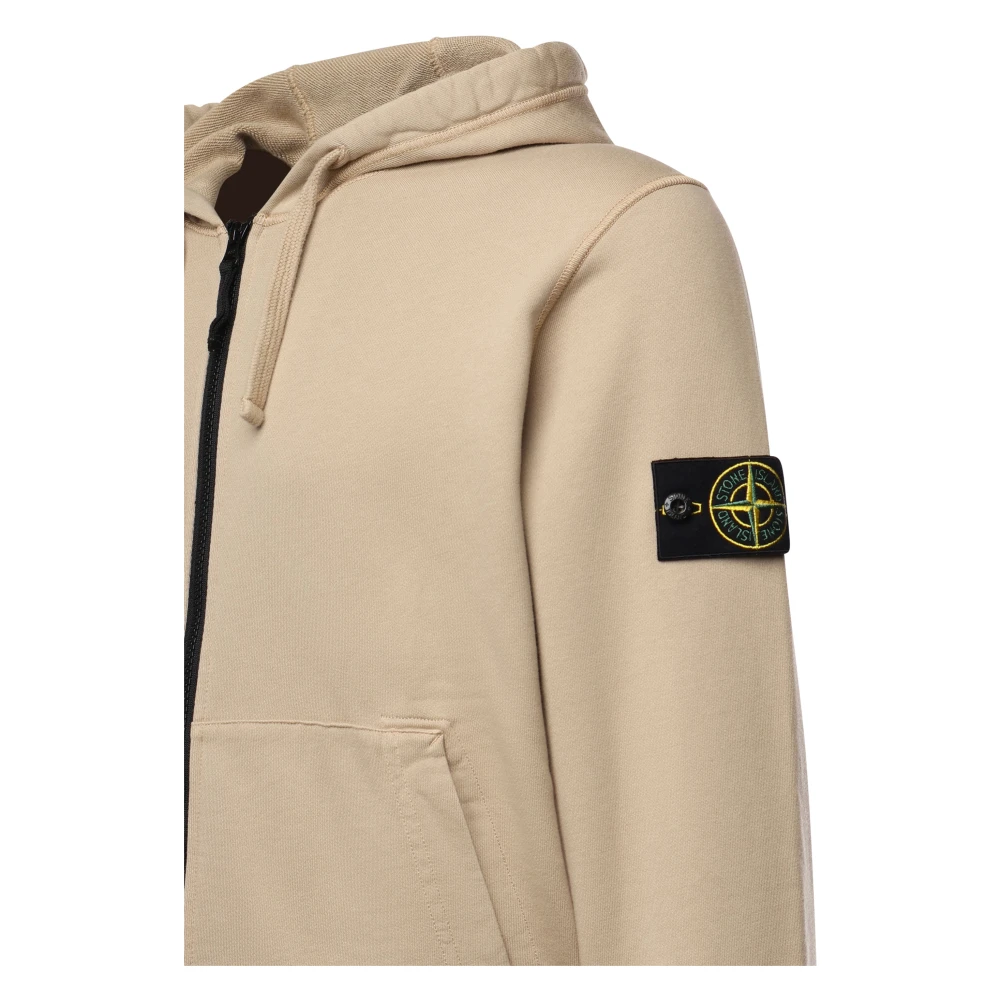 Stone Island Beige Sweaters met Capuchon en Zakken Beige Heren