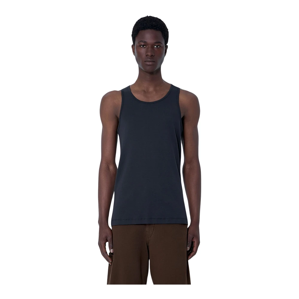 Lemaire Herr Svart Toppar L, Bomull, Cotton Jersey Tank Top