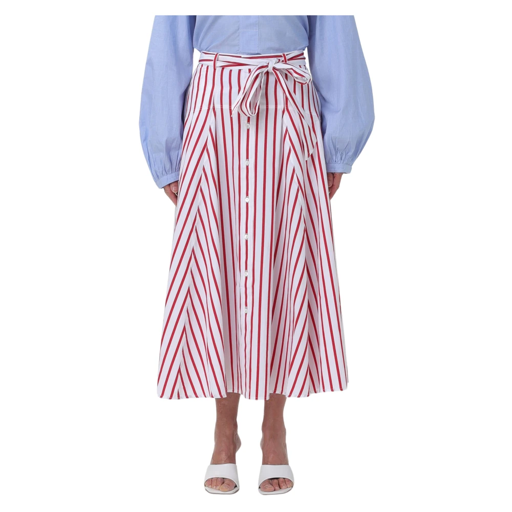 Polo Ralph Lauren Gestreepte katoenen rok met knoopsluiting Multicolor Dames