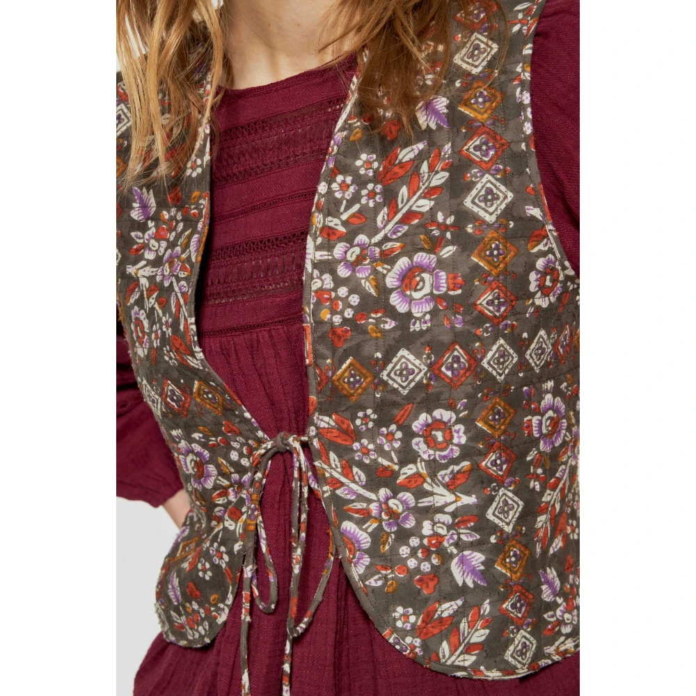 Antik batik Flora print gilet Multicolor Dames