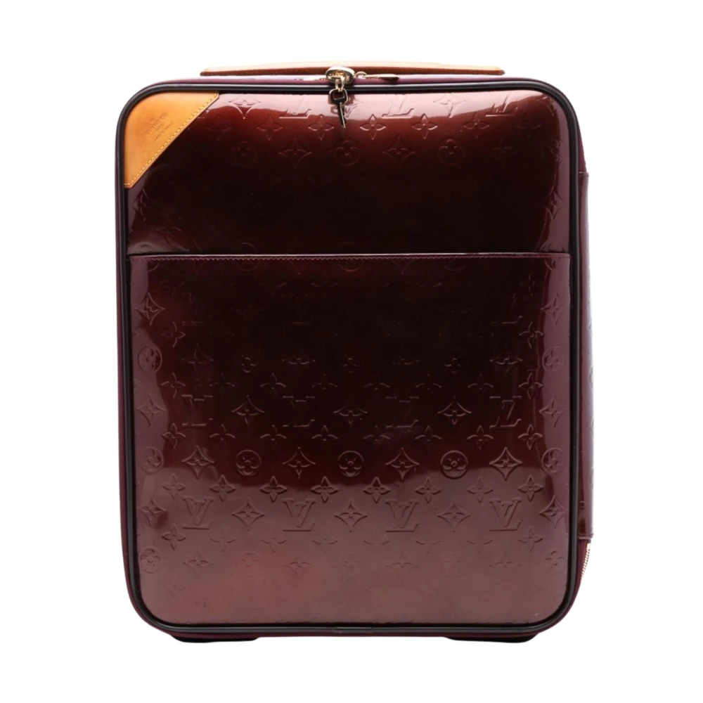 Louis Vuitton Vintage Women's Red Pre-Owned Rolling Carry-On Suitcase