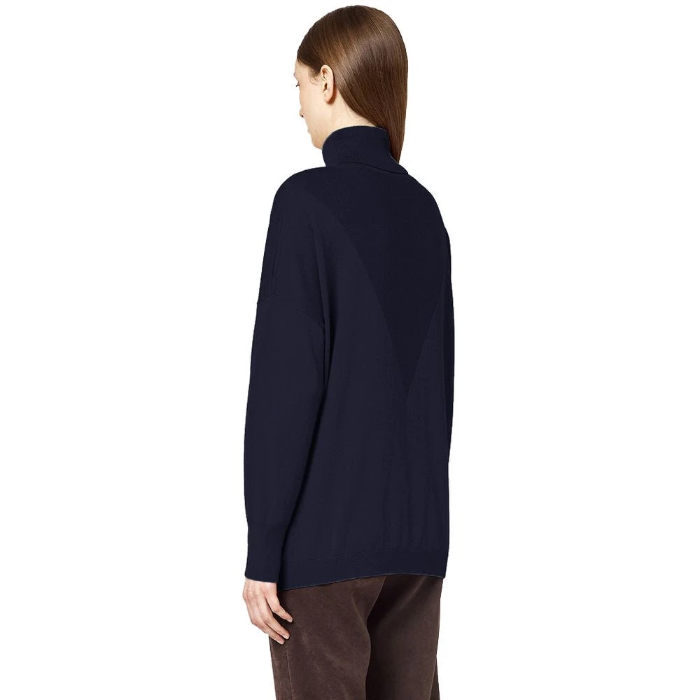 Alpha Studio Zijde Kasjmier Intarsia Coltrui Trui Blue Dames