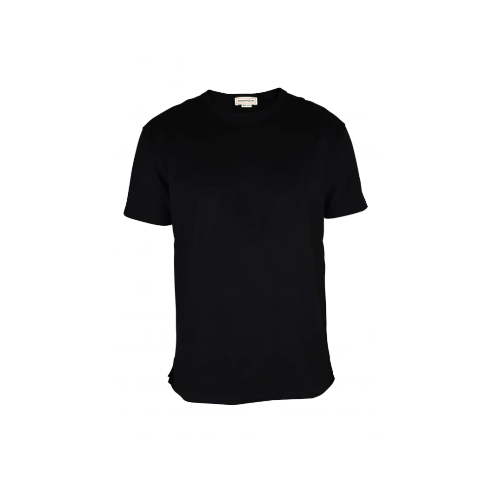 Alexander McQueen Svart Bomull T-shirt med Logotyp Inscription Black, Herr