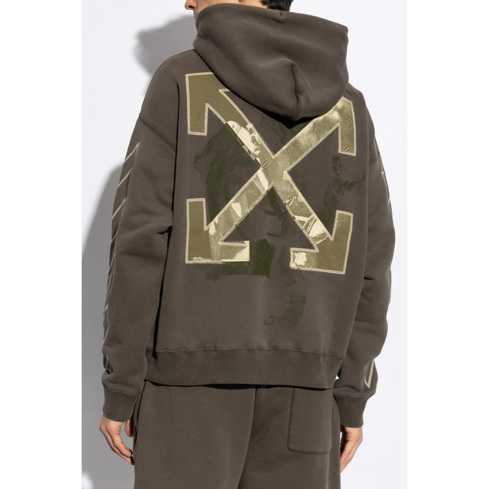 Off White Sweatshirt met logo Gray Heren