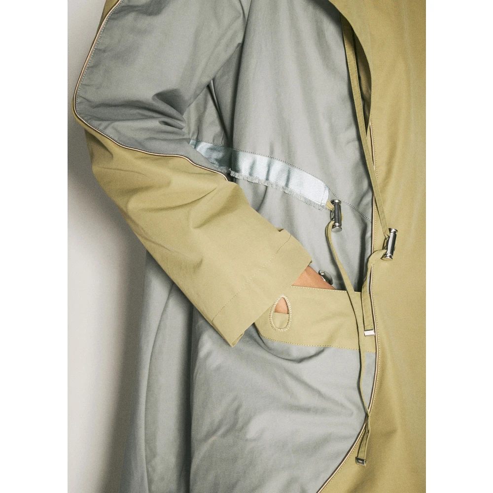 Kiko Kostadinov Contrastpanel Hooded Trenchcoat Green Dames