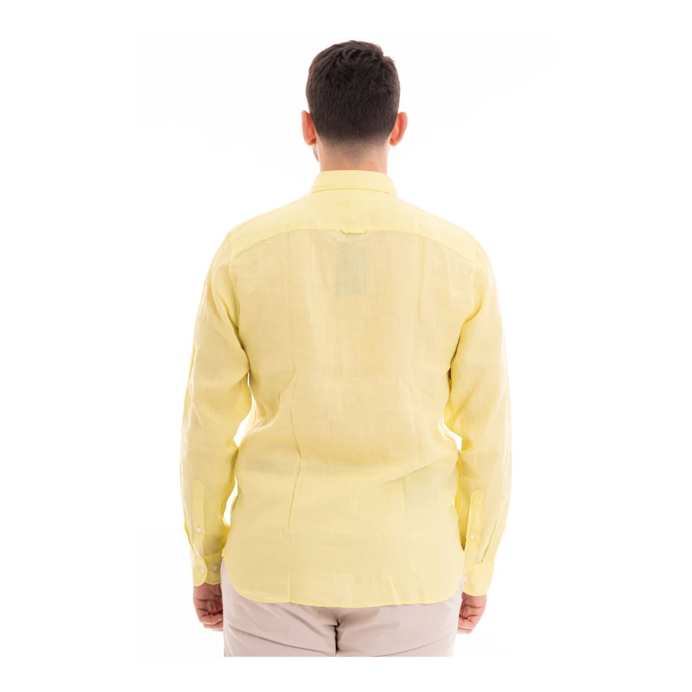 Tommy Hilfiger Geverfd Regular Fit Shirt Yellow Heren