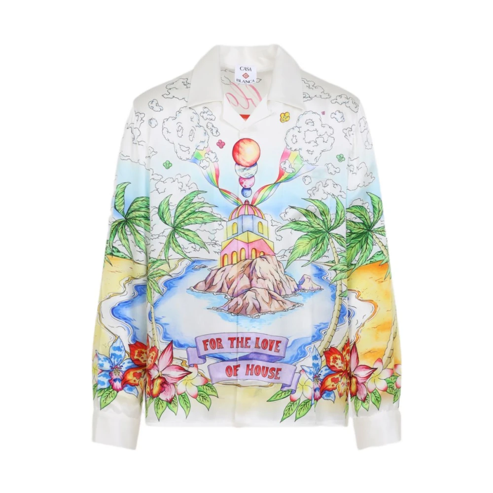 Casablanca Men's Multicolor Silk Twill Long-Sleeve Shirt - Casual Shirts - L - Shirts