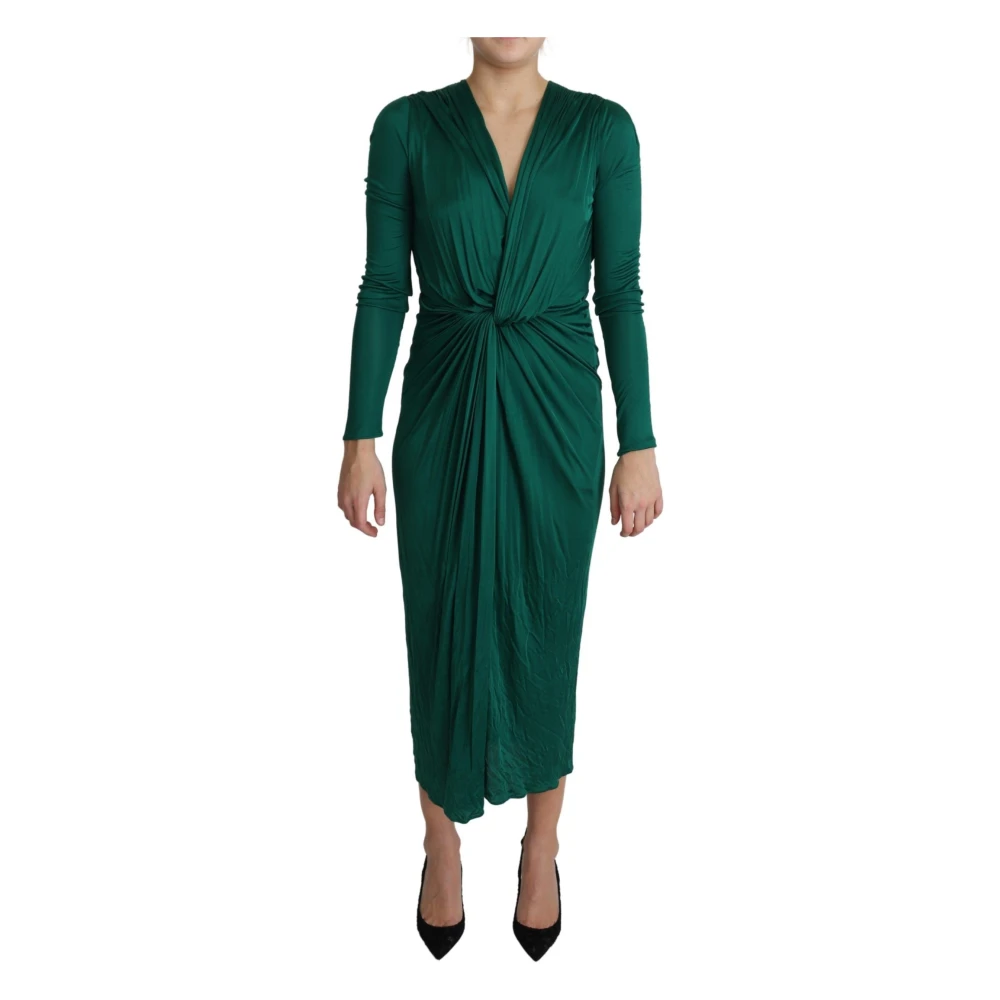 Dolce & Gabbana Women's Green Emerald Elegance Bodycon Midi Dress