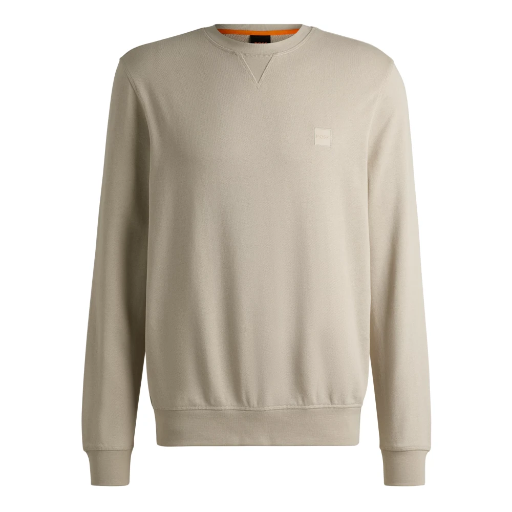 Hugo Boss Relaxed Sweatshirt Crewneck van French Terry Beige Heren