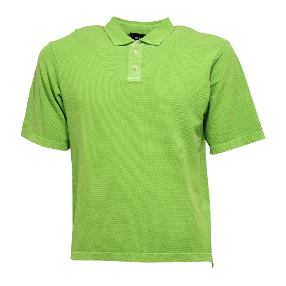 Dsquared2 Men's Green Piquet Short Sleeve T-Shirt - Polo Shirts - S - Tops