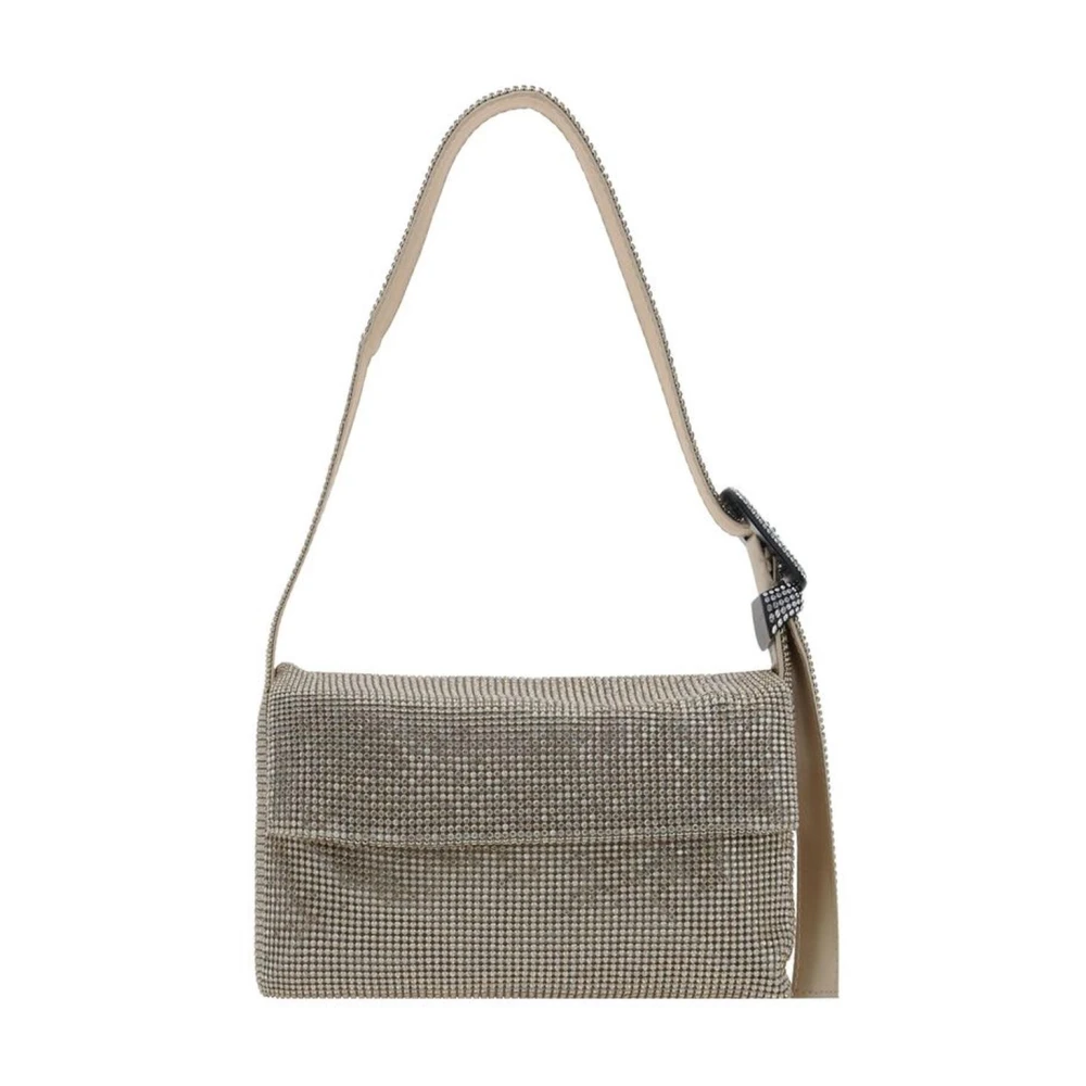Benedetta Bruzziches Schoudertas met kristalversiering en satijnen interieur Gray Dames