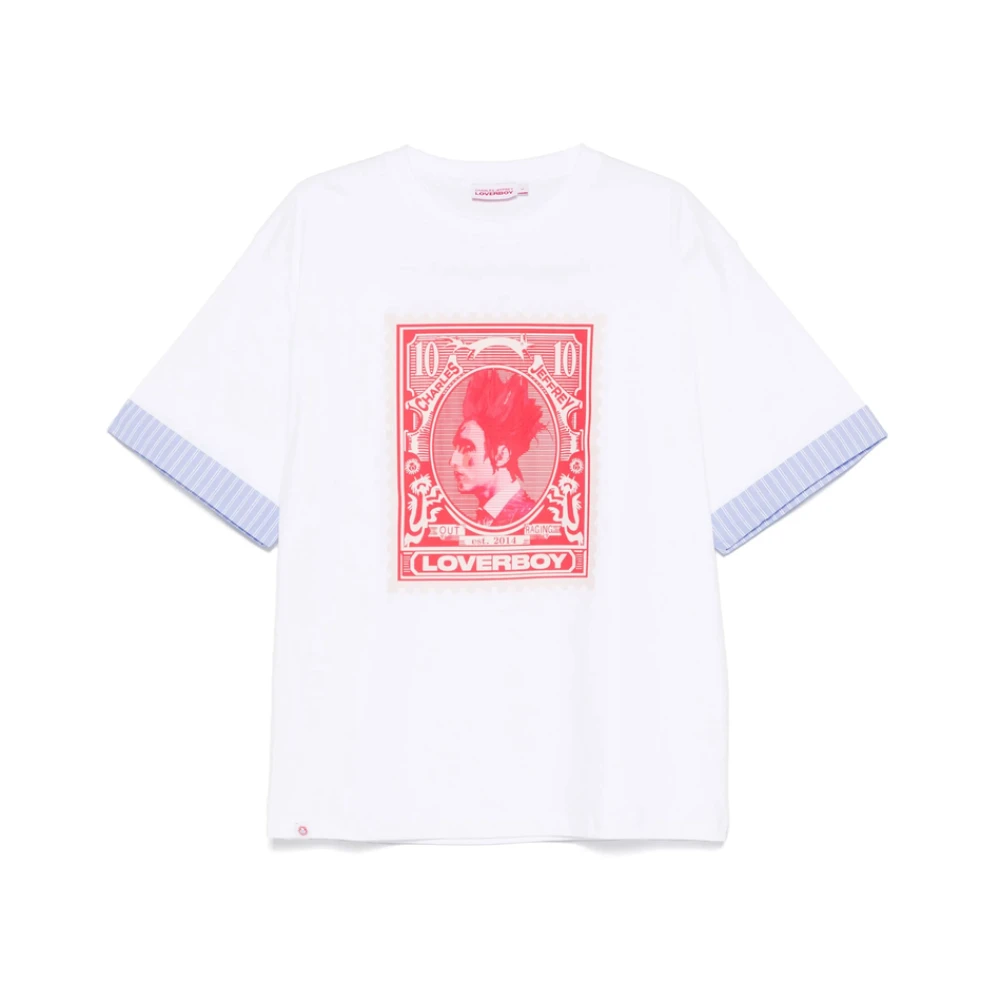 Loverboy by Charles Jeffrey T-shirt met Grafische Print en Ronde Hals White Heren