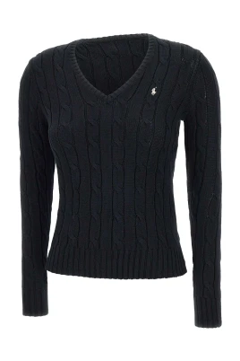 Svart Klassisk Pima Bomull Pullover Tröja
