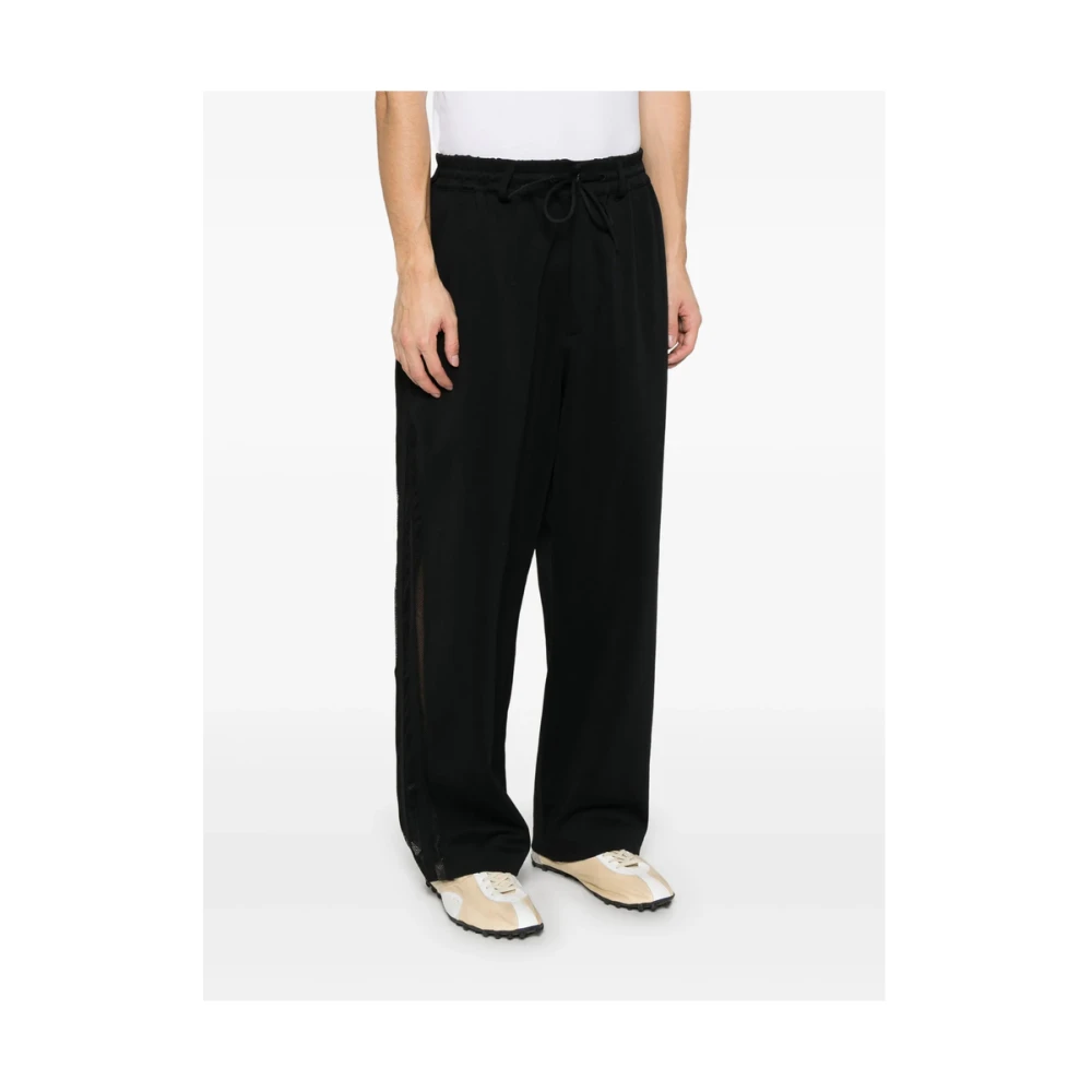 Y-3 Zwarte elastische trekkoord tailleband broek Black Heren