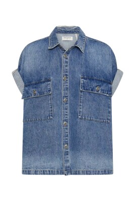 denim-kortarmad-oversized-skjorta