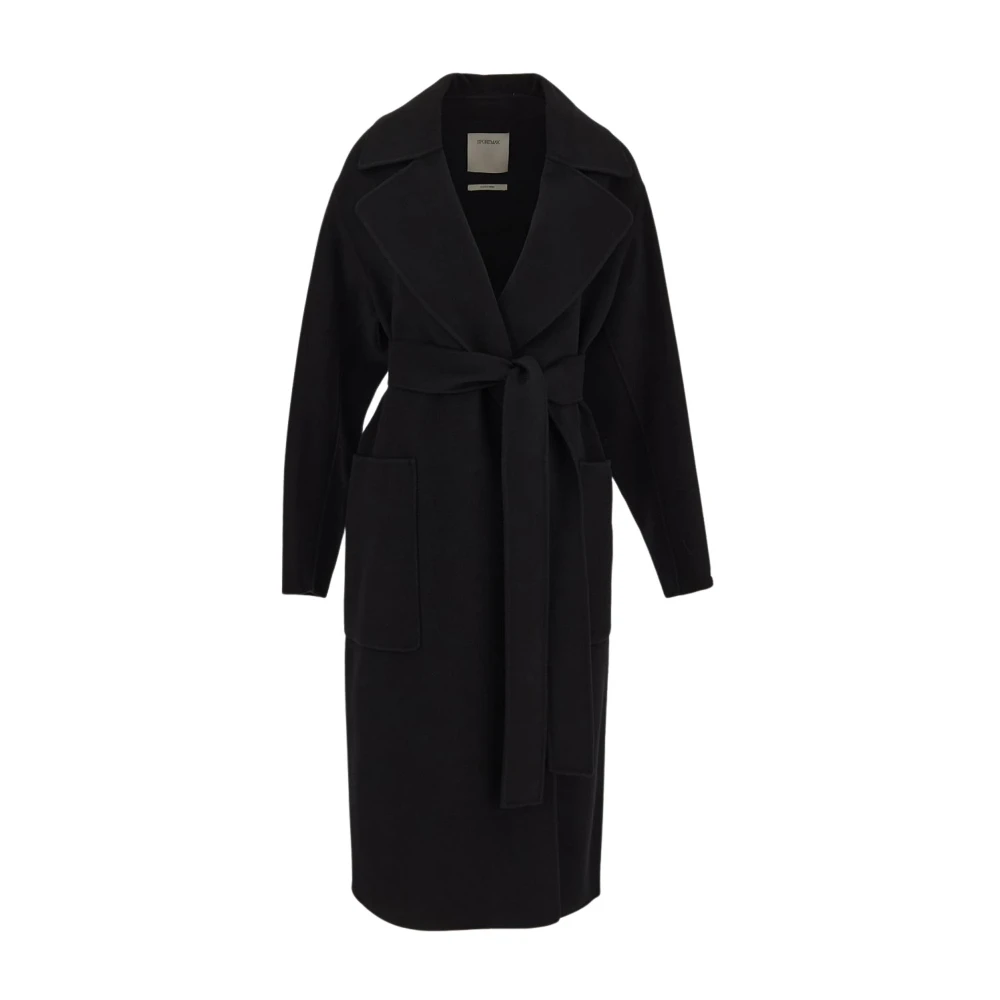 SPORTMAX Virgin Wool Veleno Coat Black Dames