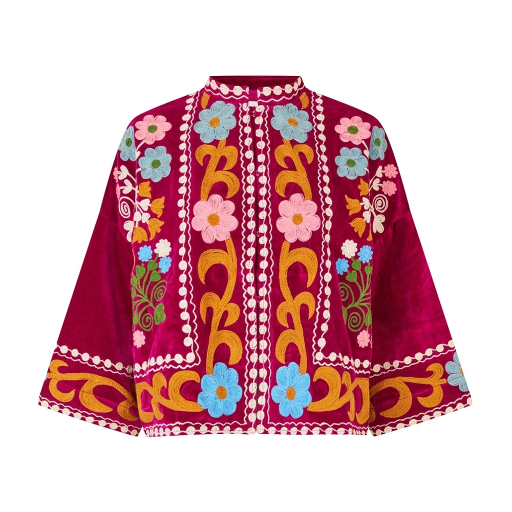 Lollys Laundry Bloemen Veloursjas in Roze Multicolor Dames
