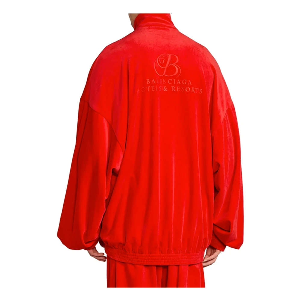 Balenciaga Sweatshirt met ritssluiting en fluweeleffect Red Heren