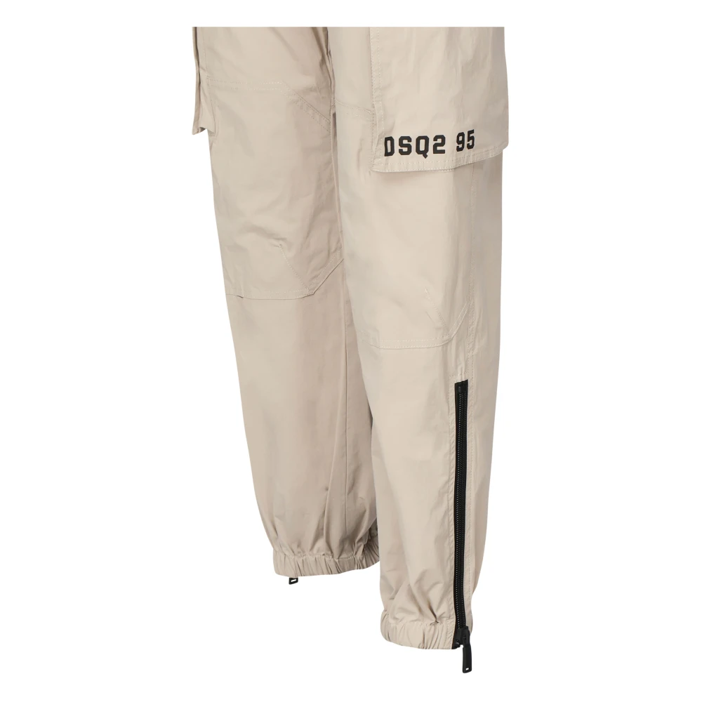 Dsquared2 Beige Cargo Broek met Elastische Taille Beige Heren