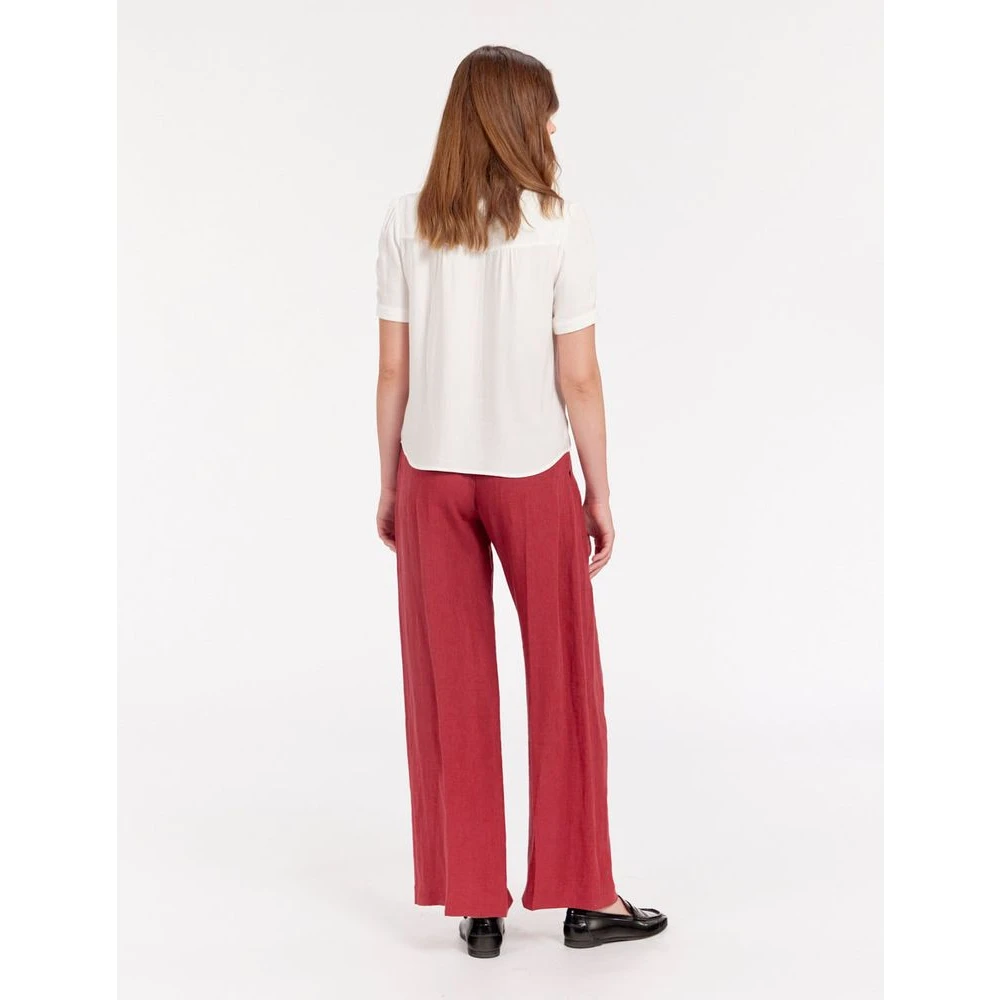 Ines De La Fressange Paris Ecru blouse met korte mouwen en pofmouwen White Dames