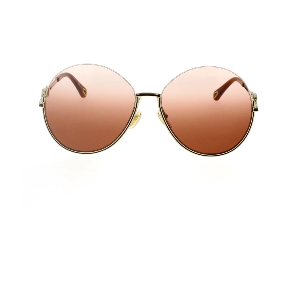 Trendy Oversized Runde Solbriller med Emalje Finish og Inverterte Gradientlinser