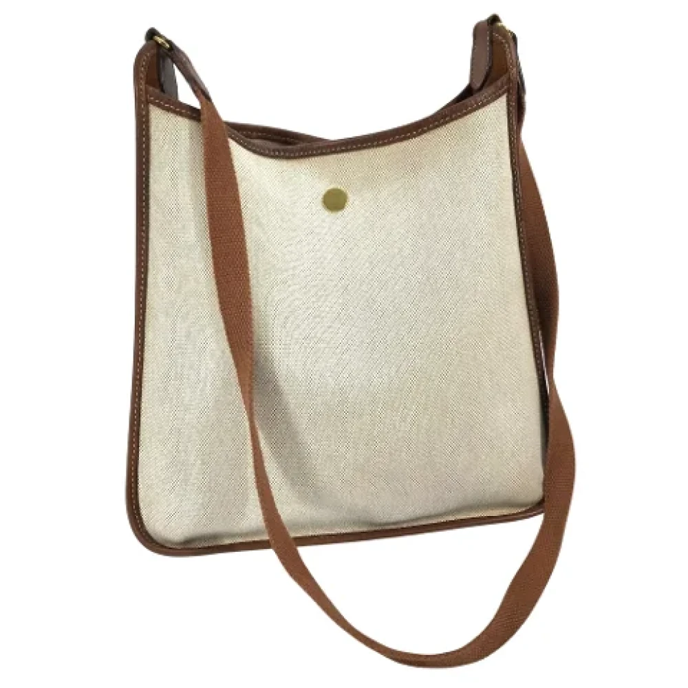 Hermès Vintage Pre-owned Canvas shoulder-bags Beige Dames
