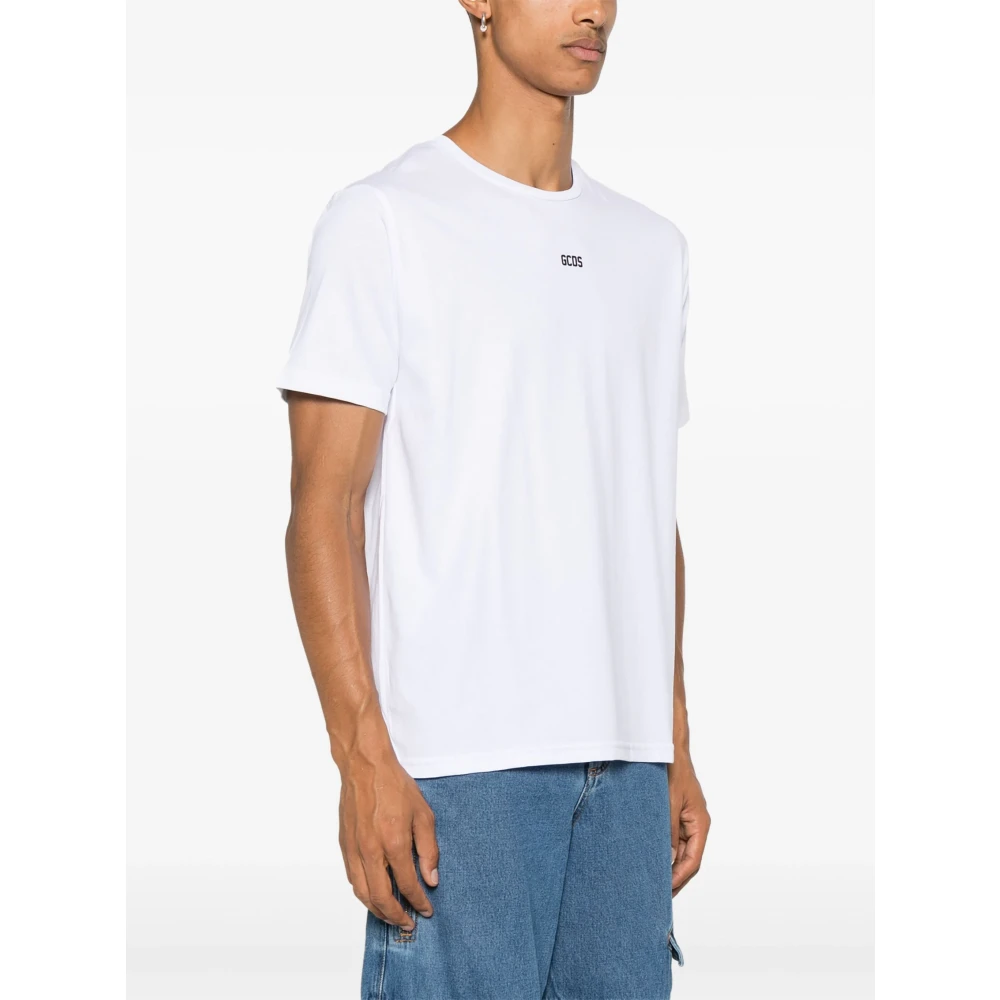 Gcds Wit Logo Regular T-Shirt White Heren