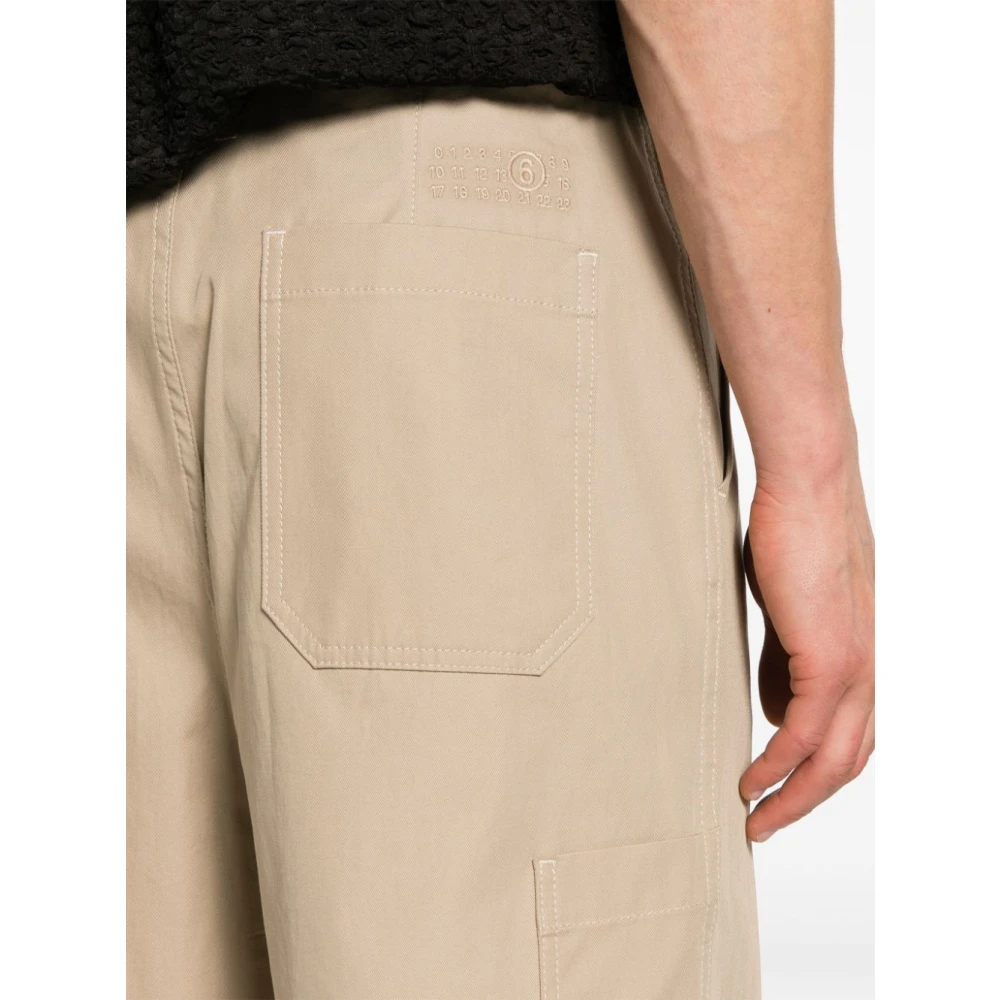 MM6 Maison Margiela Wijde Broek Beige Heren