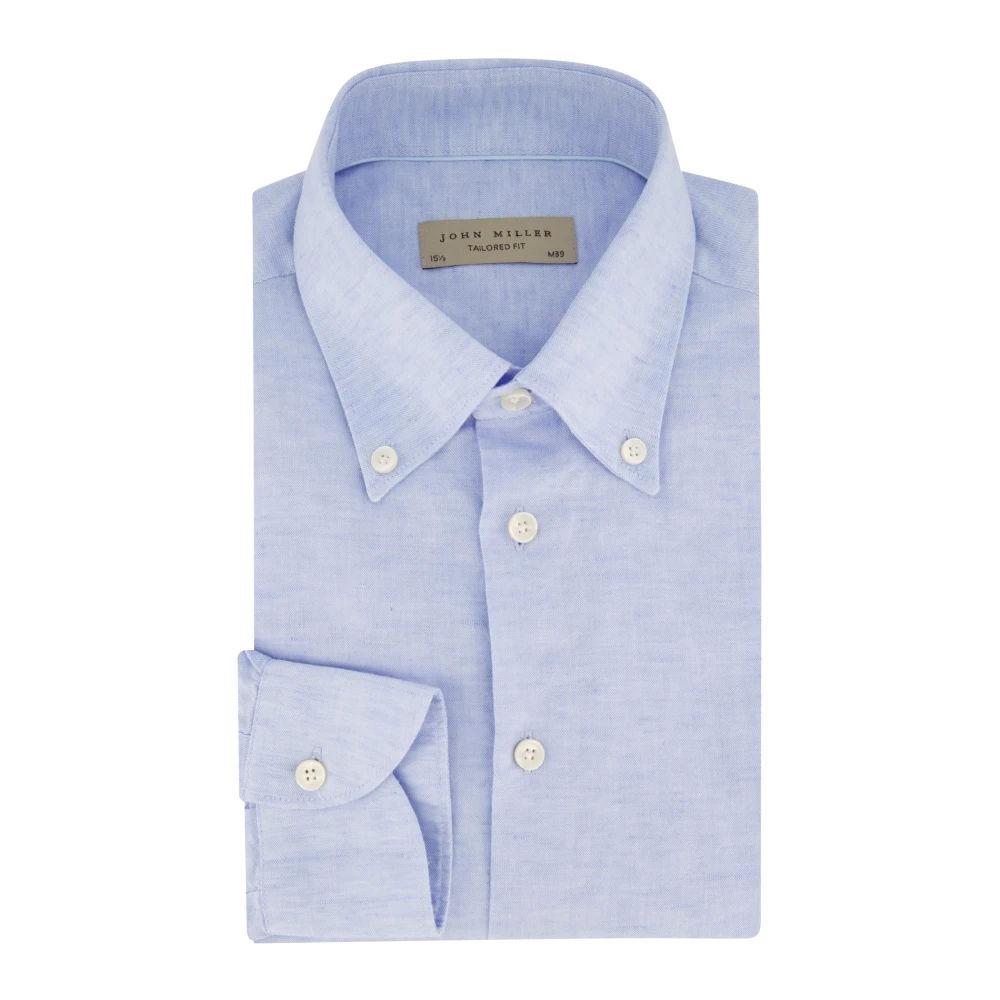 John Miller Zakelijk Overhemd Lichtblauw Tailored Fit Blue Heren