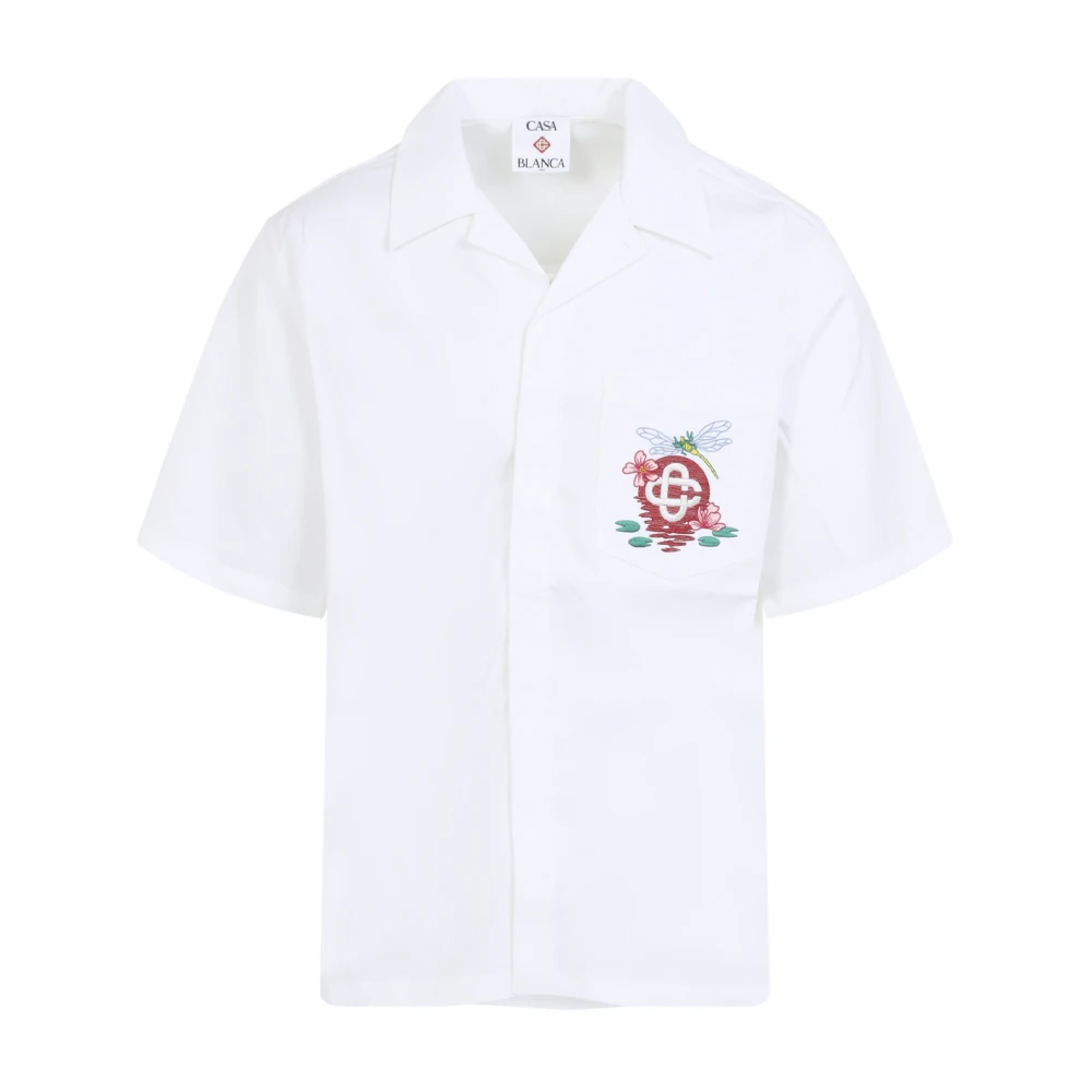 Casablanca Men's White Multicolour Stylish Cotton Shirt