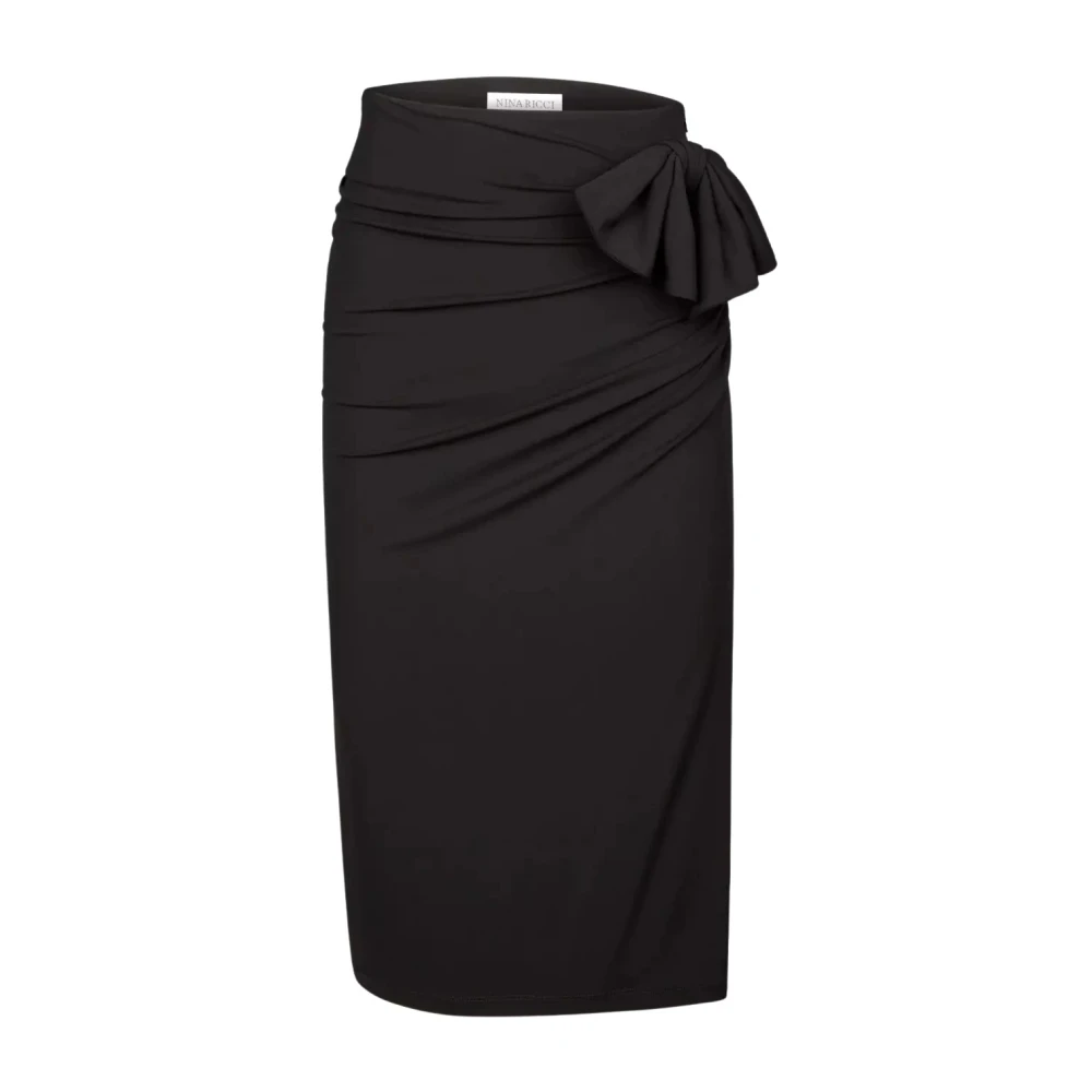 Nina Ricci Zwarte overslagrok met strik Black Dames
