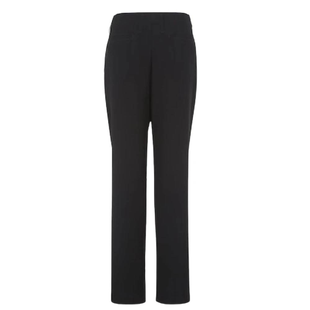 Giorgio Armani Zwarte broek met rechte pasvorm en zachte voorplooi Black Dames