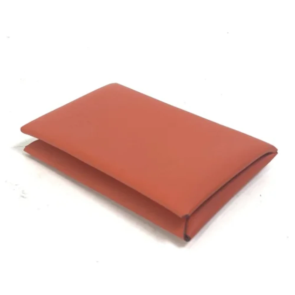 Hermès Vintage Pre-owned Leather wallets Orange Dames