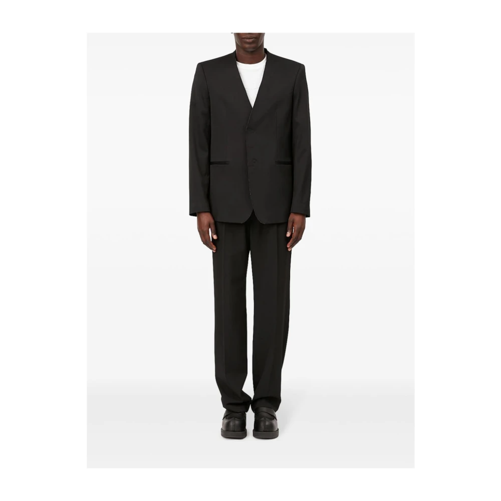 MM6 Maison Margiela Zwarte wollen blend enkelborst jas Black Heren