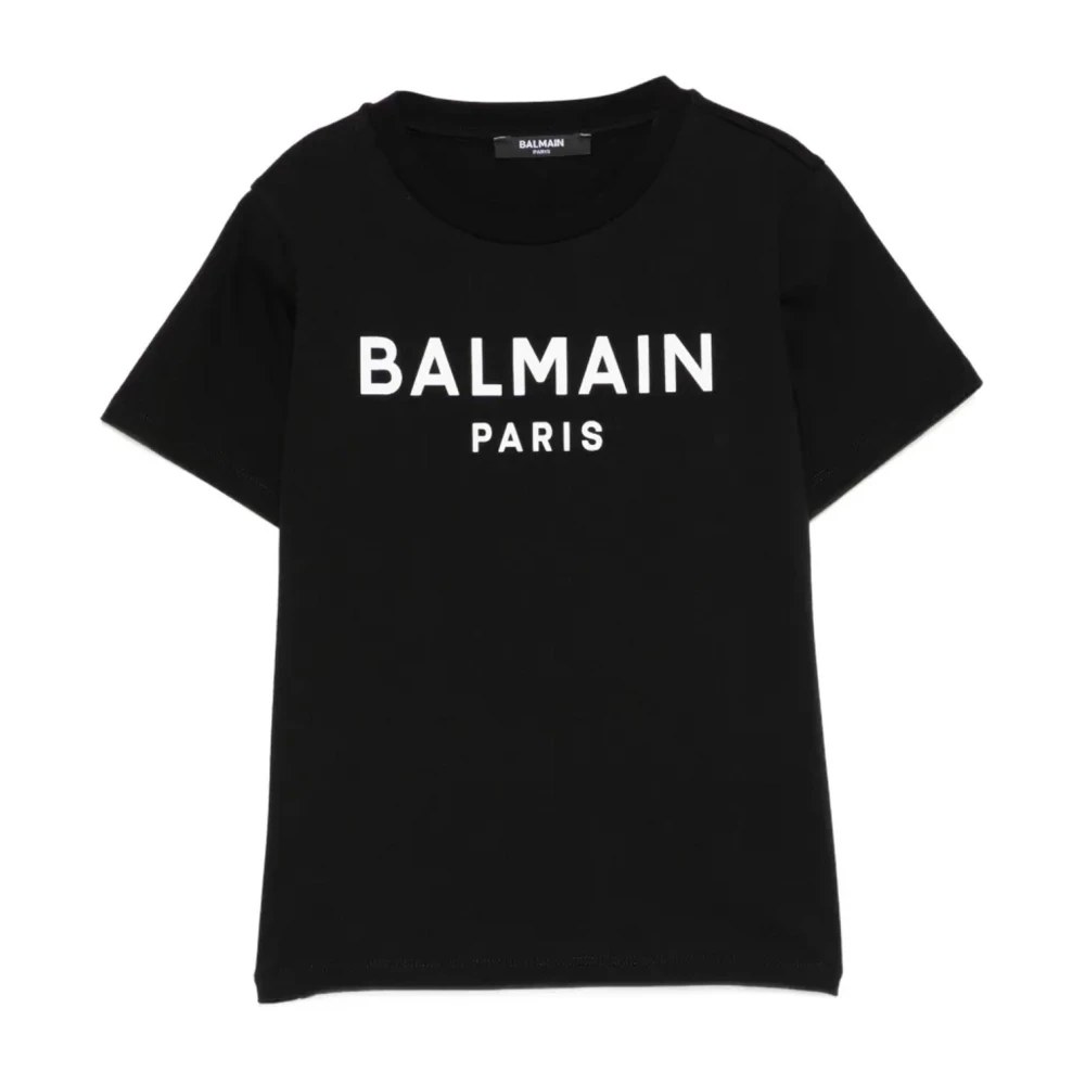 Balmain Unisex Kids Black Logo Crew-Neck T-Shirt - Kids Short Sleeve T-Shirts - 8 Y - Kids